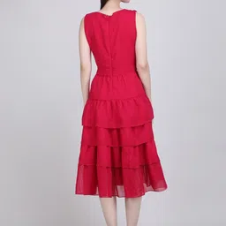 the behruz theory Women Fit and Flare Pink Below Knee Dress-picture-43
