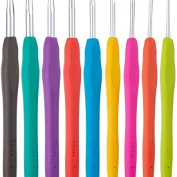 Hand Knitting Art Craft Soft Fingering Crochet Hooks Yarn Set Of 8-35