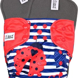 Washable Reusable Cloth Diaper,Free Size|for Kids 0-3 Yrs|1 Diaper & 2 insert-0