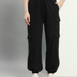 Women Comfort Fit Multicolor Cotton Blend Trousers-image-101