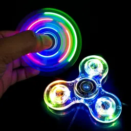 Led Light Fidget Spinner Crystal Finger Toy Gift for Kids Stress Reduction (1Pc)-image-41