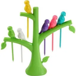 Leaf Bride Fruit Fork Plastic Fruit Fork, Multicolor Disposable Plastic Fruit Fork-34