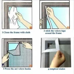buyagain HDPE - High Density Poly Ethylene Infants Washable 2X5 FT ivory Window Mosquito Net Stitched with Nylon Closure Insect Net Mosquito Net image 3