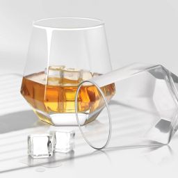 (Pack of 2) Hexa Glass Tumbler Set – 310ml Premium Geometric Drinkware (Set of 2) Glass Set Water/Juice Glass-image-92