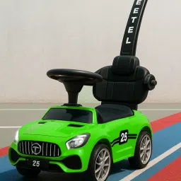 Beetle Deluxe Kids car parent handle, music & lights and footrest , 1 to 4 years Car Non Battery Operated Ride On-14
