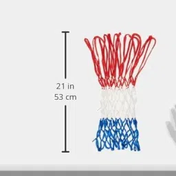 swikaar Basketball Net 2 PCS Outdoor/Indoor Net (12 Loops) (Red+White+Blue) BBN14 Basketball Net image 3