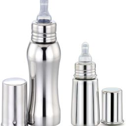 Stainless Steel Baby Feeding Bottle 300ml and 150ml Combo Pack - 450 ml-image-43