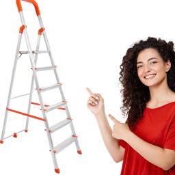 6 Steps Ladder For Home With 400 Kgs Load Capacity & Anti-Skid Shoes Aluminium Ladder-image-40