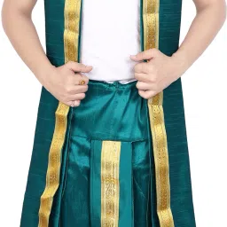 PRIYAKANT SAFAWALA RAMA GREEN PUNERI 38 DHOTI SET Solid Men Dhoti-image-15