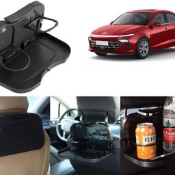 FTB85-Multi-Functional Fordable Car Headrest Seat Back Food Tray, Dining Table Cup Holder Tray Table-image-8