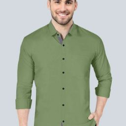 Men Regular Fit Solid Spread Collar Casual Shirt-image-61