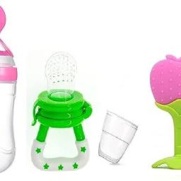 Baby fruit nibbler with fruit teether & spoon feeding bottle for feeding (Set 3) - Silicone-image-26
