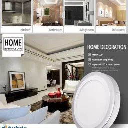 hybrix LED Wall/Ceiling Surface Light 9 Watt (6+3) Dual 3D Light Color Pinj+White, 3 Surface Ceiling Light Ceiling Lamp image 2