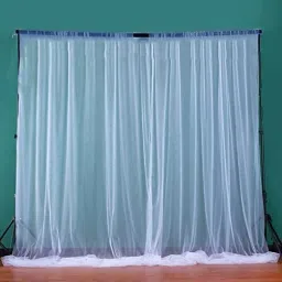 White Net Curtain cloth backdrop Combo for birthday, Wedding decoration-4