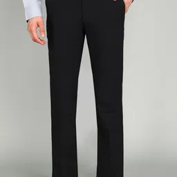 louis philippe Men Slim Fit Black Polyester Trousers-picture-31