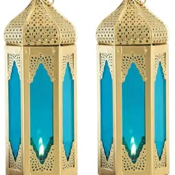 Morrocan Blue Iron Table Lantern-picture-27