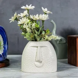Ceramic Boho face Planter Blowing Kiss Face Vase 6 inches Ceramic Vase-image-49