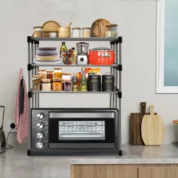 Microwave Stand Carbon Steel Kitchen Trolley-10