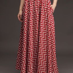 Women Flared Maroon Viscose Rayon Trousers-image-70