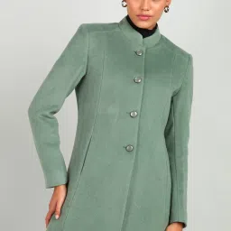 Knitted Tweed Solid Coat For Women-image-69