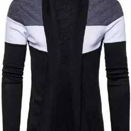 Men Asymmetric Full Sleeve Multicolor Shrug-image-82