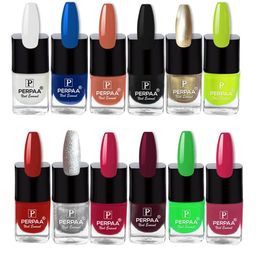 PERPAA Set of 12 Trendy Quick-Drying & Long Lasting Gel Nail Enamel 5 ml each - Combo 34-0