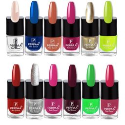 PERPAA Set of 12 Trendy Quick-Drying & Long Lasting Gel Nail Enamel 5 ml each - Combo 38-6