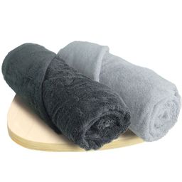 Heelium Light-Grey & Grey 2 Pcs Bamboo 600GSM Super Soft Anti Bacterial Bath Towels-15