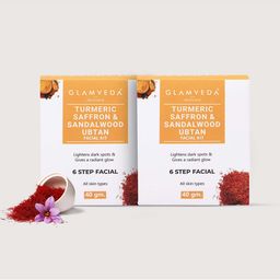 GLAMVEDA Turmeric saffron & Sandalwood Set Of 2 Ubtan Facial kit 40gm Each-0