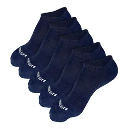 Heelium Men Pack of 5 Odour-Free Padded Base Anti-bacterial Bamboo Ankle Length Socks-image-15