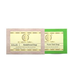 Khadi Natural Set of Sandalwood & Neem Tulsi Handmade Herbal Soaps-4