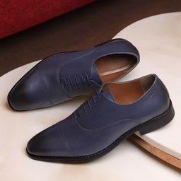 LOUIS STITCH Men Blue Premium Egyptian Crust Leather Formal Derbys-image-64