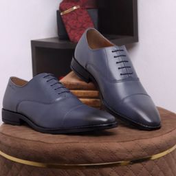 LOUIS STITCH Men Blue Premium Egyptian Crust Leather Formal Derbys-image-62