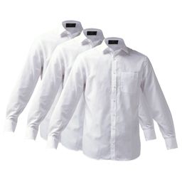 Pack of 3 Marks & Spencer Men White Regular Fit Solid Casual Shirts-image-3