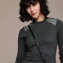 The Roadster Life Co. Solid Pullover Sweater with Zip Detail-16