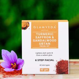 GLAMVEDA Set Of 2 Turmeric Saffron & Sandalwood Ubtan Facial Kit 40 gm Each image 4