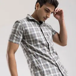 Code 61 Men Standard Slim Fit Shepherd Checks Opaque Casual Shirt-image-8