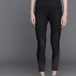 UNDER ARMOUR Women Black & Grey Fly Fast 2.0 Mesh 7/8 Colourblocked Tights-image-97