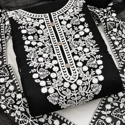 Sidhidata Floral Embroidered Unstitched Dress Material-image-7