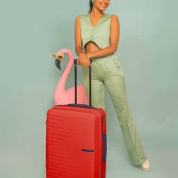 Nasher Miles Havelock Polypropylene TSA Lock Medium Red Trolley Bag - 24 Inch (65 cm)-image-45