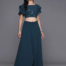 Libas Embroidered Sequinned Ready to Wear Lehenga & Choli-image-15