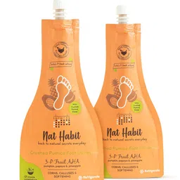 Nat Habit Set of 2 3P-AHA Crushed Pumice Foot Ubtan for Calluses  Softening-40 g (Each)-43