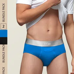 XYXX Men IntelliSoft Antimicrobial Micro Modal Pack of 2 Illuminati Briefs XYBRF2PCKN206S-42