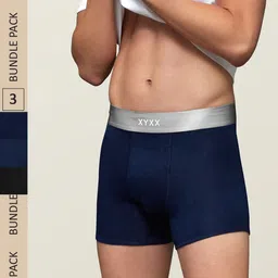XYXX Men IntelliSoft Antimicrobial Micro Modal Pack of 3 Illuminati Trunks XYTRNK3PCKN371-45