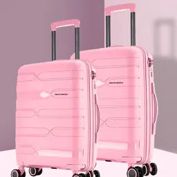 Nasher Miles Set Of 2 Pink-Colored Textured Hard-Sided Trolley Suitcases-image-79