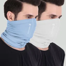 FREECULTR Pack of 2 Turquoise Blue & White Anti Microbial Multipurpose Bamboo Bandana-image-56