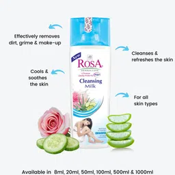 ROSA Set Of 3 Cleansing Milk With Rose & Cucumber Dirt & Impurity Removal- 100 ml Each image 4