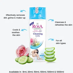 ROSA Set Of 2 Cleansing Milk With Rose & Cucumber Dirt & Impurity Removal-1000ml Each image 5