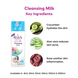 ROSA Set Of 2 Cleansing Milk With Rose & Cucumber Dirt & Impurity Removal-100ml Each image 5
