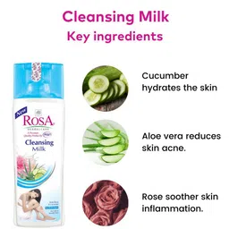 ROSA Set Of 3 Cleansing Milk With Rose & Cucumber Dirt & Impurity Removal- 100 ml Each image 5